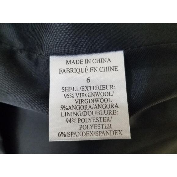 THEORY Wool Angora Charcoal Gray Speckle Paint Fleck Knee Skirt Pockets A Line 6 - Picture 6 of 7